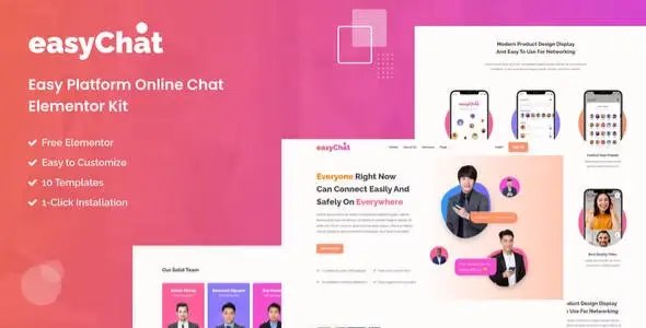 EasyChat – Online App Startup Elementor Template Kit